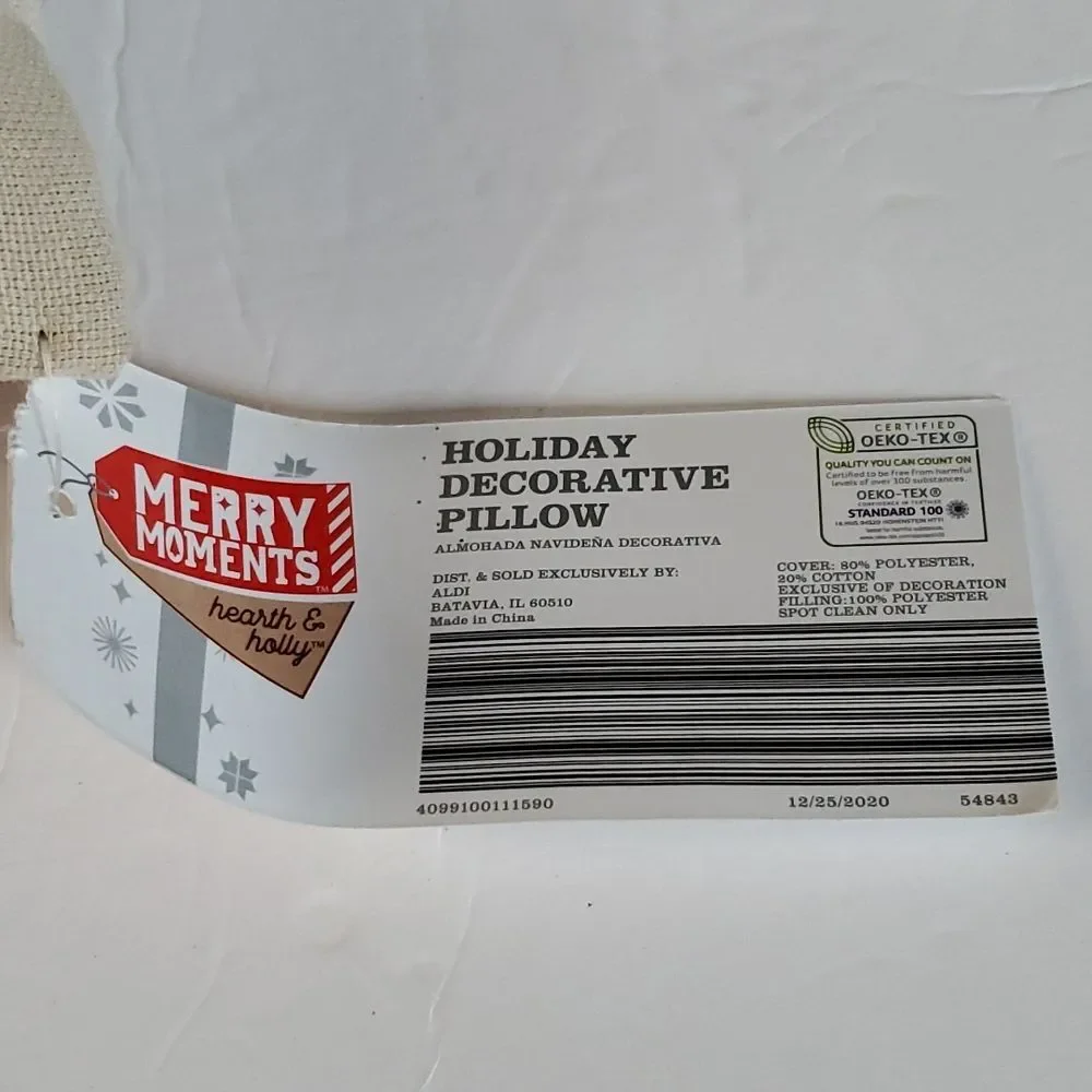 MERRY MOMENTS Pillow Merry Christmas Tree Old Red Truck Holiday Decor Decoration